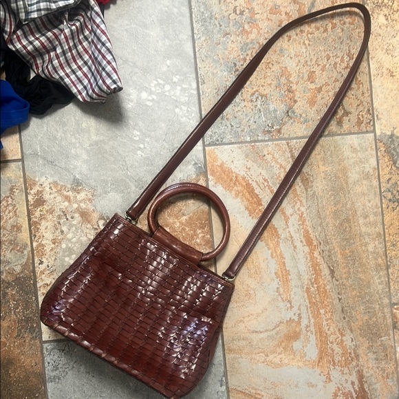 Fossil Handbags - Elegant Brown leather Woven style boho Handbag